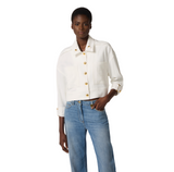 Caban in gabardina con bottoni gioiello