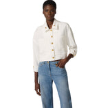 Caban in gabardina con bottoni gioiello