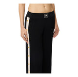 Pantaloni in maglia con bande in viscosa lucida