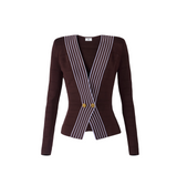 Top in maglia con bande a righe