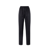 Pantaloni in satin con righe jacquard
