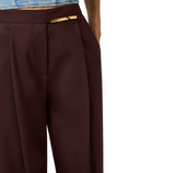 Pantaloni in fresco lana con placca gioiello