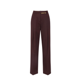 Pantaloni in fresco lana con placca gioiello