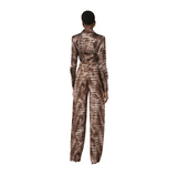 Pantaloni in jersey leggero con stampa alligatore