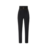 Pantaloni bustier in crêpe leggero e raso