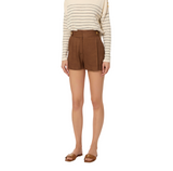 Shorts in misto lino con cinturini