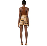Shorts in drill con stampa tigre