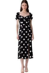 Nikita - Abito Midi A Mezza Manica Con Volant Sullo Scollo In Crepe