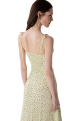 Priscilla - Abito Midi In Crepe Con Rouge Sulla Scollatura E Spacco Laterale