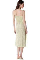 Priscilla - Abito Midi In Crepe Con Rouge Sulla Scollatura E Spacco Laterale