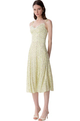 Priscilla - Abito Midi In Crepe Con Rouge Sulla Scollatura E Spacco Laterale