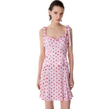 Deasy - Top In Crepe Scollo A Cuore Con Rouge E Spalline Con Fiocco