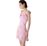 Deasy - Top In Crepe Scollo A Cuore Con Rouge E Spalline Con Fiocco