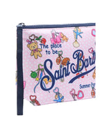Pochette Aline in scuba rosa con stampa Charms Party
