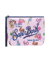 Pochette Aline in scuba rosa con stampa Charms Party