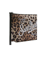 Pochette Aline in scuba con stampa leopardata