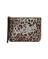 Pochette Aline in scuba con stampa leopardata