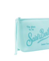 Pochette Aline in scuba verde acqua tinta unita
