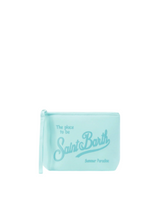 Pochette Aline in scuba verde acqua tinta unita