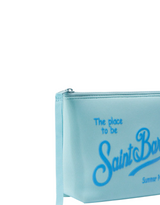 Pochette Aline in scuba azzurra tinta unita