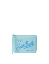 Pochette Aline in scuba azzurra tinta unita
