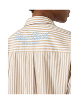 Camicia Brigitte in cotone a righe beige con ricamo Sport Club