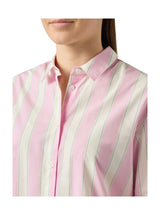 Camicia Brigitte in cotone a righe rosa con ricamo Sport Club