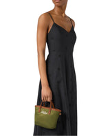 Borsa City mini in nylon verde militare