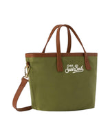 Borsa City mini in nylon verde militare