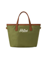 Borsa City mini in nylon verde militare
