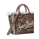 Borsa Colette in canvas con fantasia leopardata