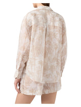 Camicia Cristal in ramie con stampa toile de jouy beige