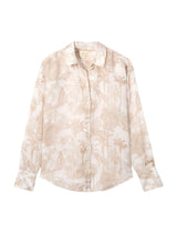 Camicia Cristal in ramie con stampa toile de jouy beige