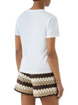 T-shirt Emilie bianca con ricamo Me la tiro