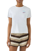 T-shirt Emilie bianca con ricamo Me la tiro