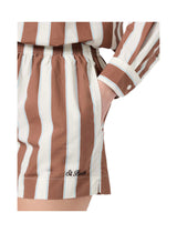 Shorts Meave in cotone a righe marroni