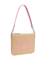 Parisienne Mini pouch effetto paglia beige