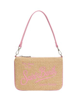 Parisienne Mini pouch effetto paglia beige