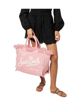Borsa a spalla Vanity in canvas di cotone rosa