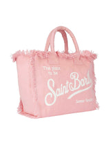 Borsa a spalla Vanity in canvas di cotone rosa