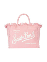 Borsa a spalla Vanity in canvas di cotone rosa