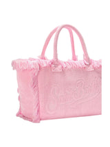 Borsa Vanity regular in tessuto effetto spugna rosa tinta unita