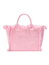 Borsa Vanity regular in tessuto effetto spugna rosa tinta unita