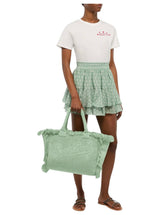 Borsa Vanity regular in tessuto effetto spugna verde menta tinta unita