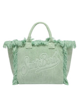 Borsa Vanity regular in tessuto effetto spugna verde menta tinta unita