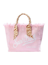 Borsa Vanity canvas stampa safari rosa